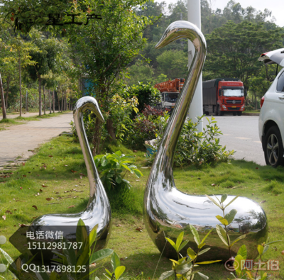 【鏡面不銹鋼&ldquo;鵝&rdquo;雕塑仿真動物雕塑作為景觀小品題材隨處可見(實拍大圖)】 - 產(chǎn)品庫